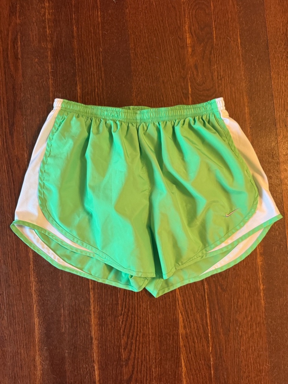 Nike Women's Mint Green Athletic Shorts with White Trim